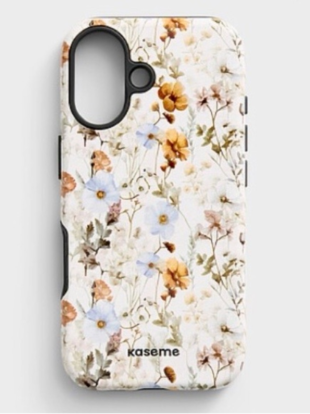 Kaseme Floral Protective Phone Case in Cream & Light Blue